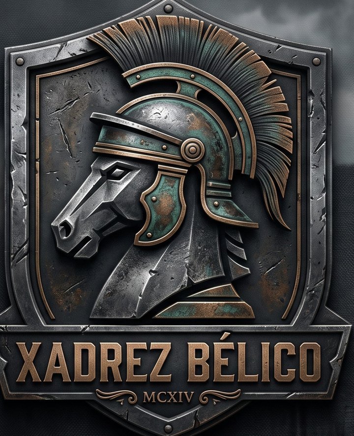 Xadrez Bélico crest: a chess knight wearing a crested helmet